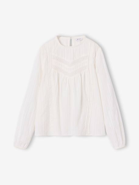 Blouse voor meisjes ecru - vertbaudet enfant 