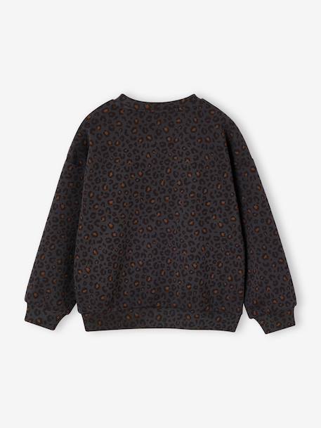 Meisjessweater met luipaardprint capsulecollectie moeder-dochter ENVIE DE FRAISE beige+donkergrijs - vertbaudet enfant 