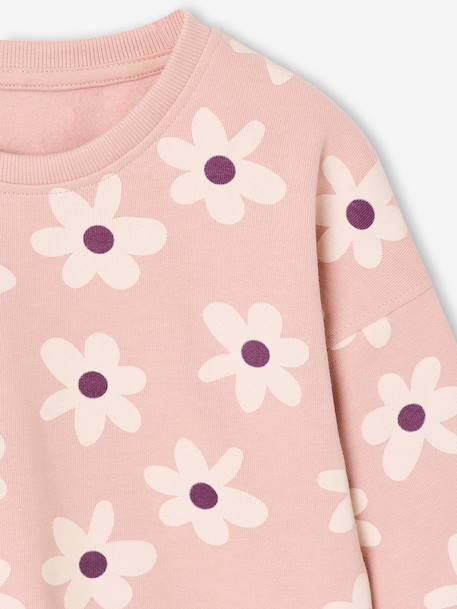 Meisjessweater met ronde hals ecru+ivoor+lichtroze+taupe - vertbaudet enfant 