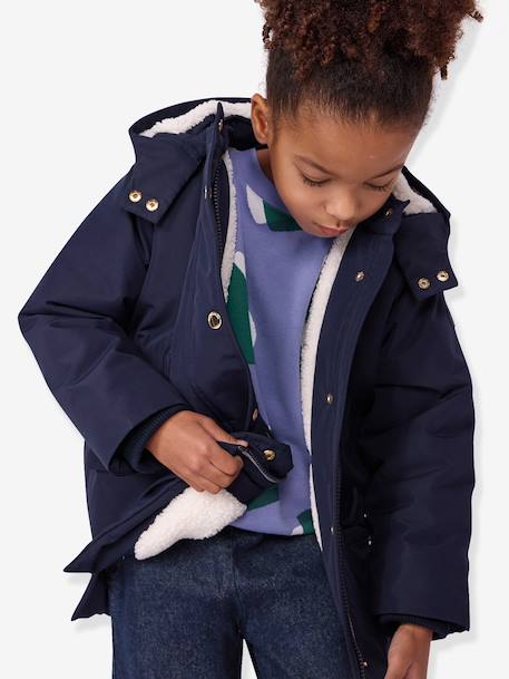 Halflange parka marineblauw - vertbaudet enfant 