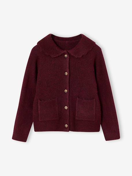 Meisjesvest met kraag bordeauxrood - vertbaudet enfant 