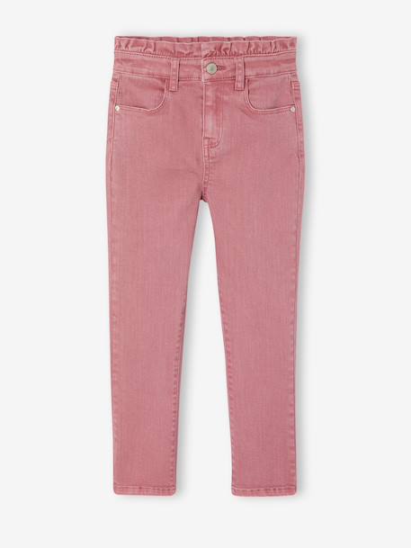 Slim fit broek meisje inktblauw+zachtpaars - vertbaudet enfant 