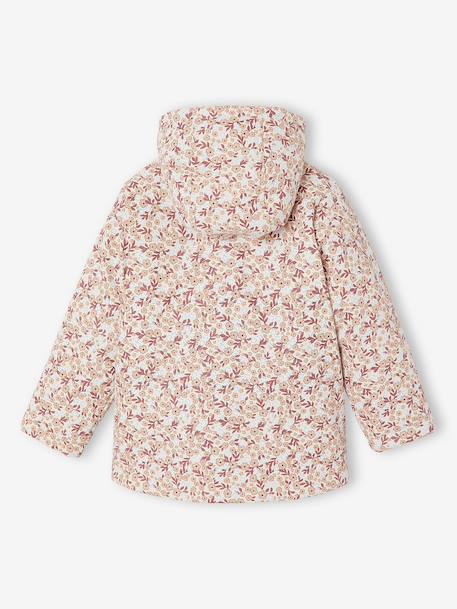 Gevoerde regenjas met bloemenprint vanille - vertbaudet enfant 