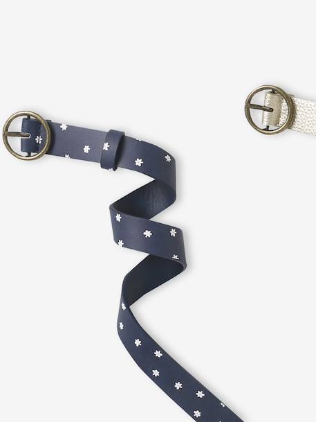 Set van 2 verstelbare meisjesriemen marineblauw - vertbaudet enfant 