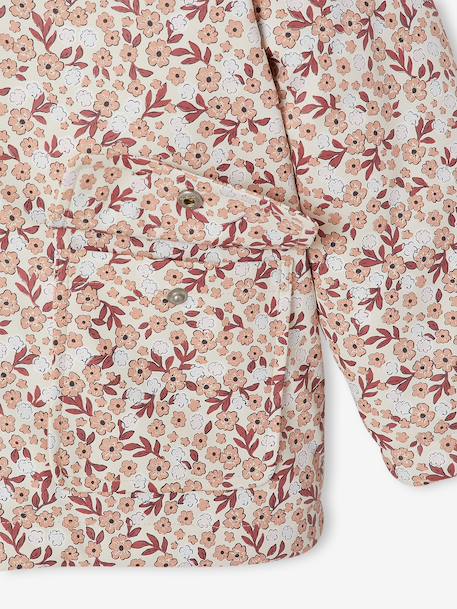 Gevoerde regenjas met bloemenprint vanille - vertbaudet enfant 