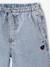 Wijde meisjesbroek gebleekt denim+middenblauw - vertbaudet enfant 