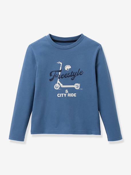 T-shirt met print CYRILLUS grijsblauw - vertbaudet enfant 
