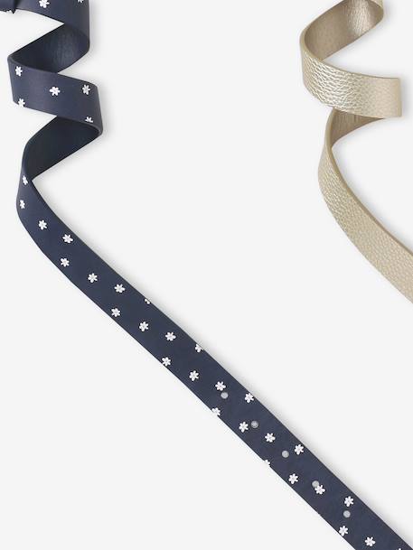 Set van 2 verstelbare meisjesriemen marineblauw - vertbaudet enfant 