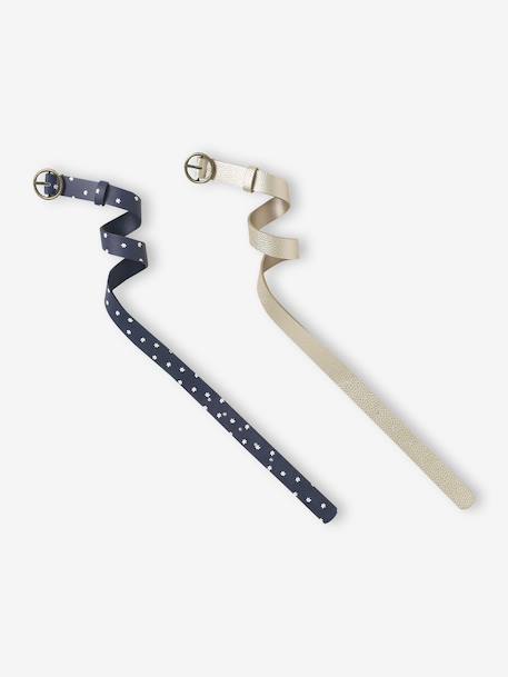 Set van 2 verstelbare meisjesriemen marineblauw - vertbaudet enfant 