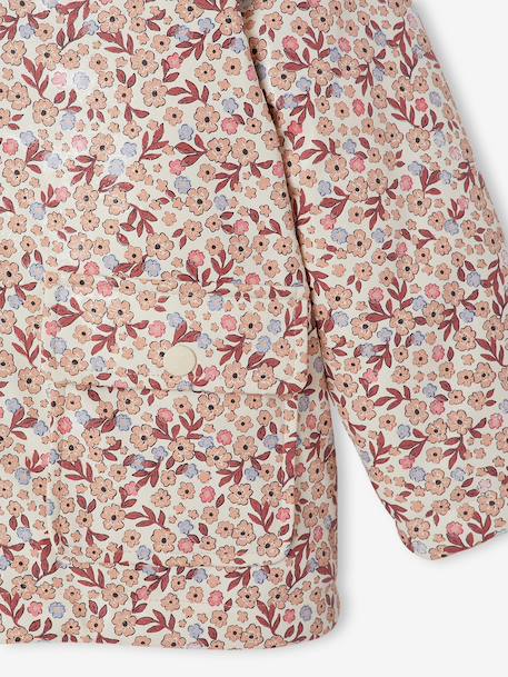 Gevoerde regenjas met bloemenprint vanille - vertbaudet enfant 