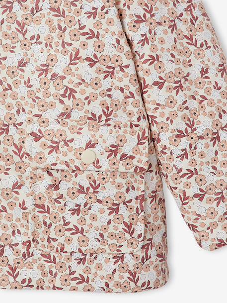 Gevoerde regenjas met bloemenprint vanille - vertbaudet enfant 