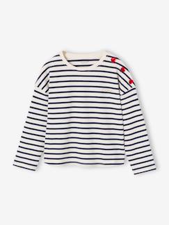 -Meisjesshirt met strepen en lange mouwen