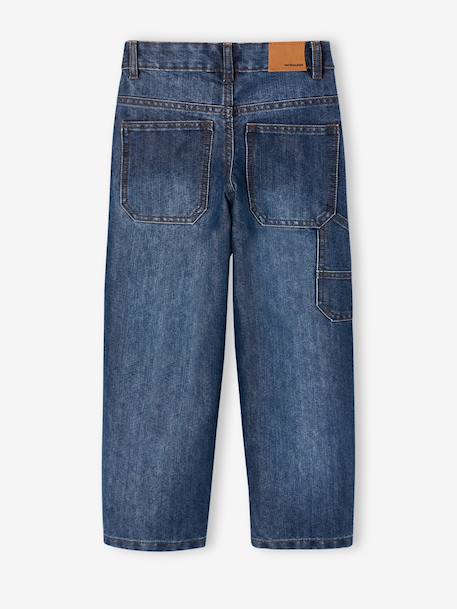 Battlejeans voor jongens, fijne bouw denimgrijs+ongewassen denim - vertbaudet enfant 