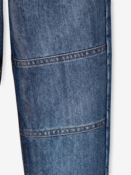 Battlejeans voor jongens, fijne bouw denimgrijs+ongewassen denim - vertbaudet enfant 