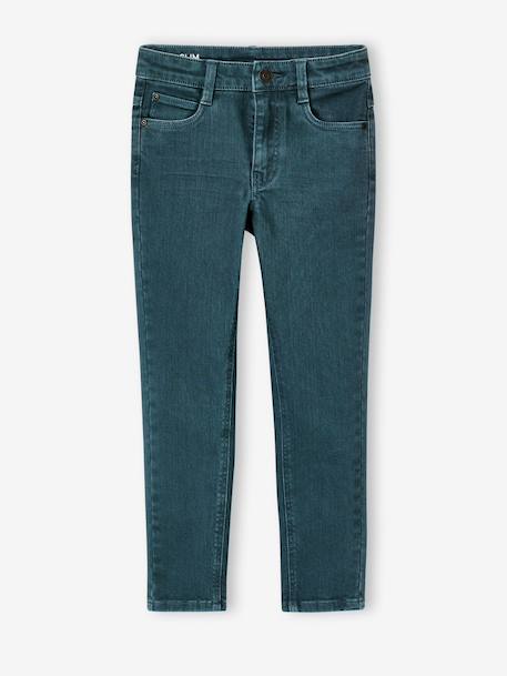 Gekleurde slim fit MorphologiK MEDIUM jongens beige+klei+nachtblauw+petrolblauw+roest+terracottategel+zwart - vertbaudet enfant 