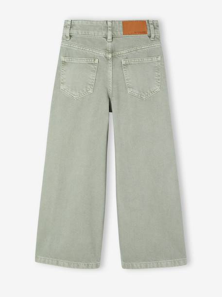 Wijde broek voor meisjes small Morpho groengrijs+kaki+koraal+oudroze - vertbaudet enfant 