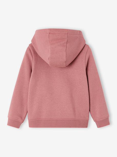sweater met rits met capuchon voor meisjes marineblauw+oudroze - vertbaudet enfant 