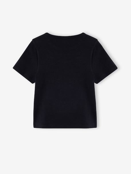 Kort cropped T-shirt met sterren inktblauw+zwart - vertbaudet enfant 