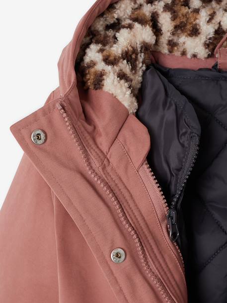 3-in-1 parka voor meisjes marineblauw+rouge - vertbaudet enfant 