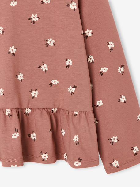 Meisjesblouse met lange mouwen rozenhout+taupe - vertbaudet enfant 