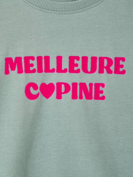 T-shirt met lange mouwen voor meisjes groen+inktblauw+lichtroze - vertbaudet enfant 