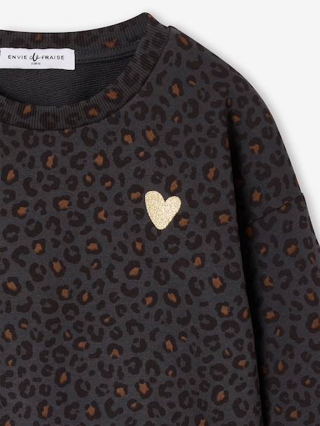 Meisjessweater met luipaardprint capsulecollectie moeder-dochter ENVIE DE FRAISE beige+donkergrijs - vertbaudet enfant 