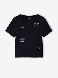 -Kort cropped T-shirt met sterren