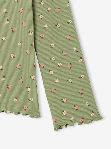 Meisjesshirt met opstaande kraag ecru+groen - vertbaudet enfant 