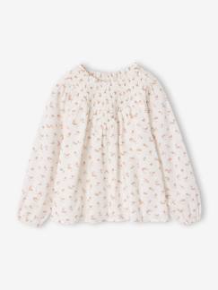 -Blouse voor meisjes met gesmokte mouwen