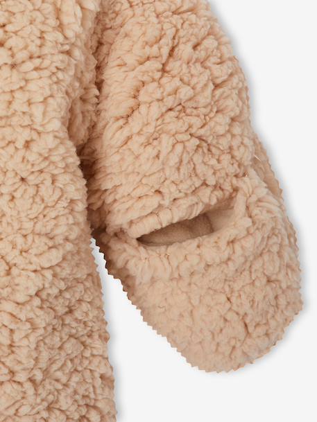 Gewatteerde babyoverall met capuchon zandbeige - vertbaudet enfant 
