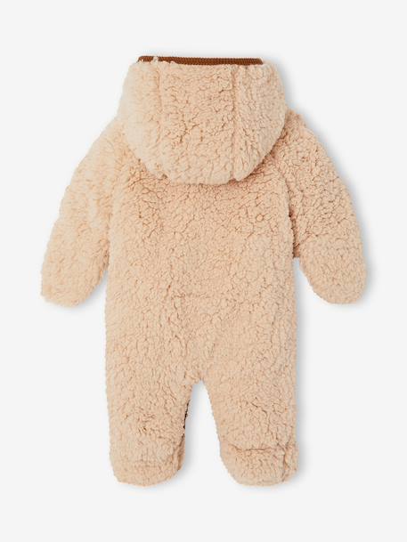 Gewatteerde babyoverall met capuchon zandbeige - vertbaudet enfant 