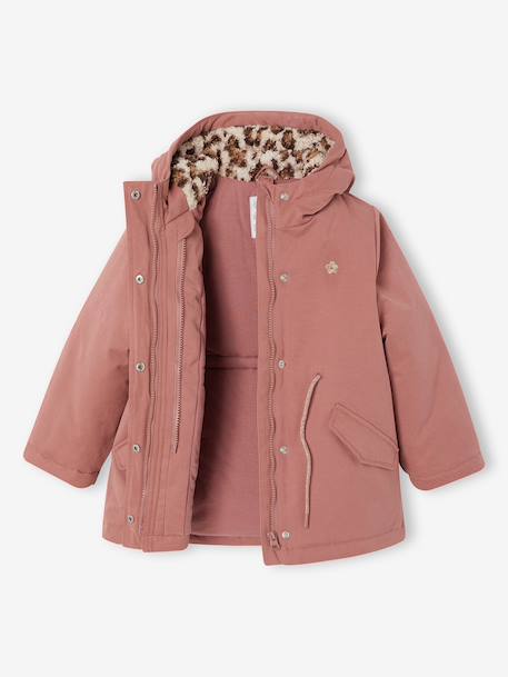 3-in-1 parka voor meisjes marineblauw+rouge - vertbaudet enfant 