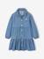 Jurk van lichtgewicht denim voor meisjes denimgrijs+middenblauw - vertbaudet enfant 