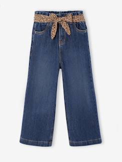 -Wijde paperbag jeans voor meisjes