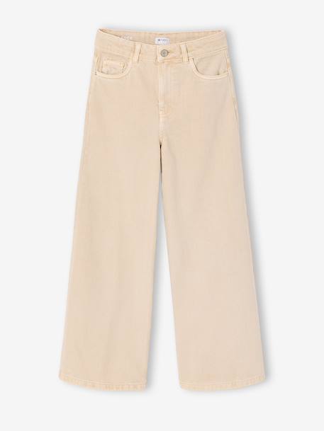 Wijde broek meisje vanille - vertbaudet enfant 