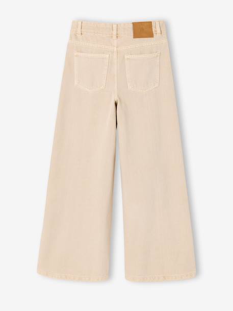 Wijde broek meisje vanille - vertbaudet enfant 