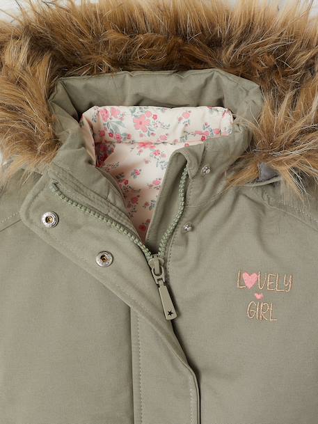 3-in-1 parka met capuchon meisje DARK GREEN+groengrijs+kaki+PURPLE DARK+salie+zwart - vertbaudet enfant 