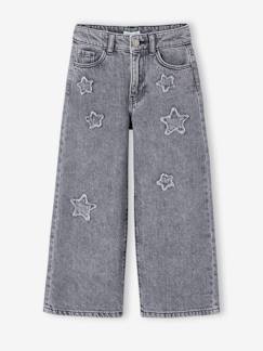 -Wijde jeans voor meisjes met sterren