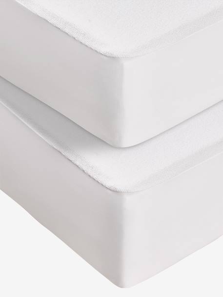 Set van 2 insteeklakens van jersey behandeld met BI-OME® wit - vertbaudet enfant 