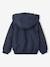 Winddichte jas met capuchon voor meisjes, gevoerd met sherpa marineblauw+rozen - vertbaudet enfant 