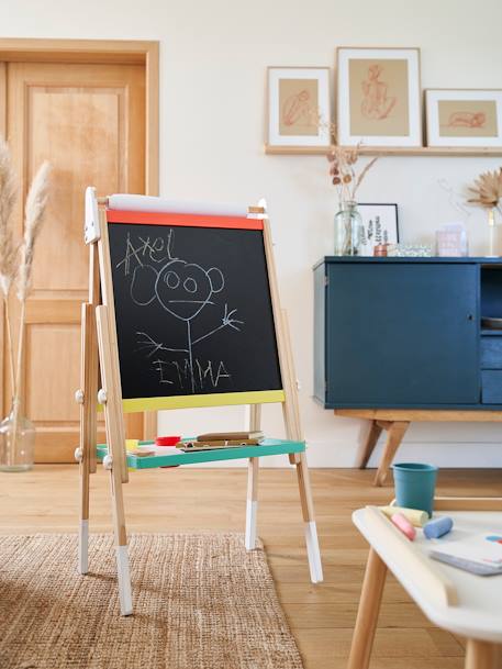 Vouwbaar bord, in 3 hoogtes verstelbaar meerkleurig+Roze+wit - vertbaudet enfant 