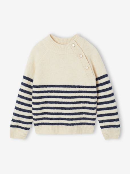 Meisjestrui met strepen ecru+marineblauw - vertbaudet enfant 
