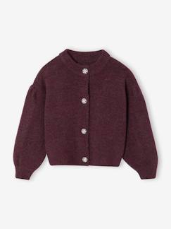 Meisje-Trui, vest, sweater-Meisjesvest met sierknopen
