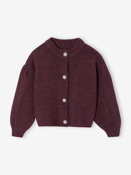 Meisjesvest met sierknopen pruim - vertbaudet enfant 
