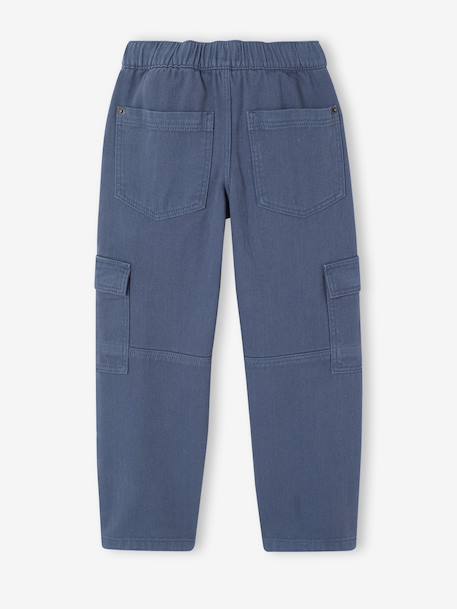 Cargo broek jongen jeansblauw+olijf - vertbaudet enfant 