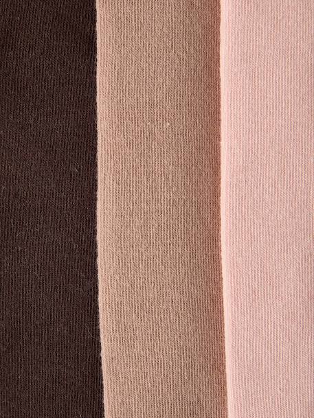 Set van 3  Oeko-Tex®-meisjesleggings kaneel+marineblauw+oudroze+pruim+roze (poederkleur)+Set gechineerd grijs+set inkt+zachtpaars - vertbaudet enfant 