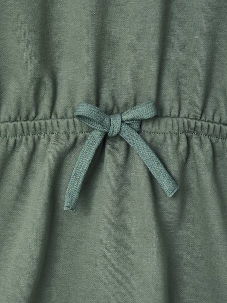 Korte sweatjurk met capuchon meisje gemêleerd grijs+groen+marineblauw - vertbaudet enfant 