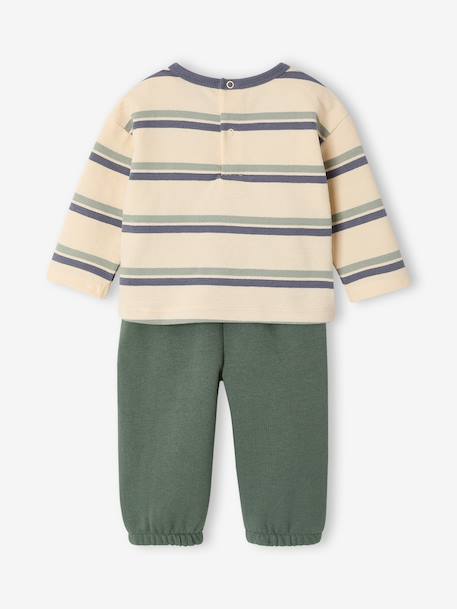 Babyset T-shirt en broek jongen groen+karamel - vertbaudet enfant 