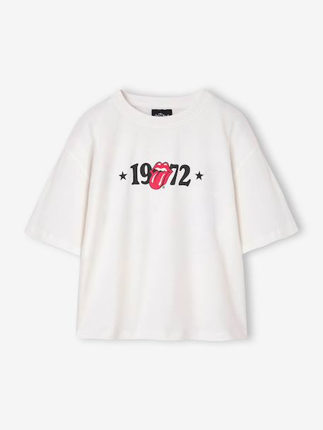 T-shirt Rolling Stones meisje ecru - vertbaudet enfant 