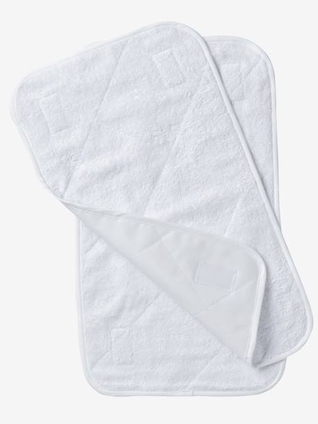 Set van 2 matrasopleggers Basics LICHTGRIJS LICHT+lichtroze + wit+WIT - vertbaudet enfant 